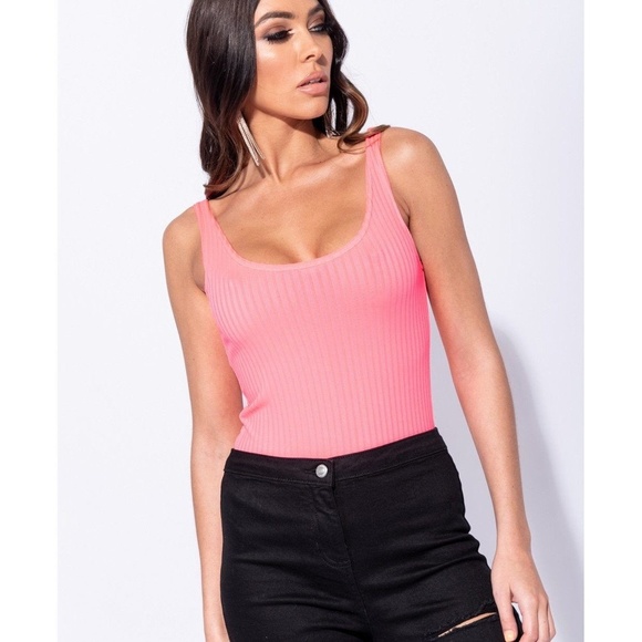 Neon Pink Sleeveless Bodysuit - Picture 3 of 7
